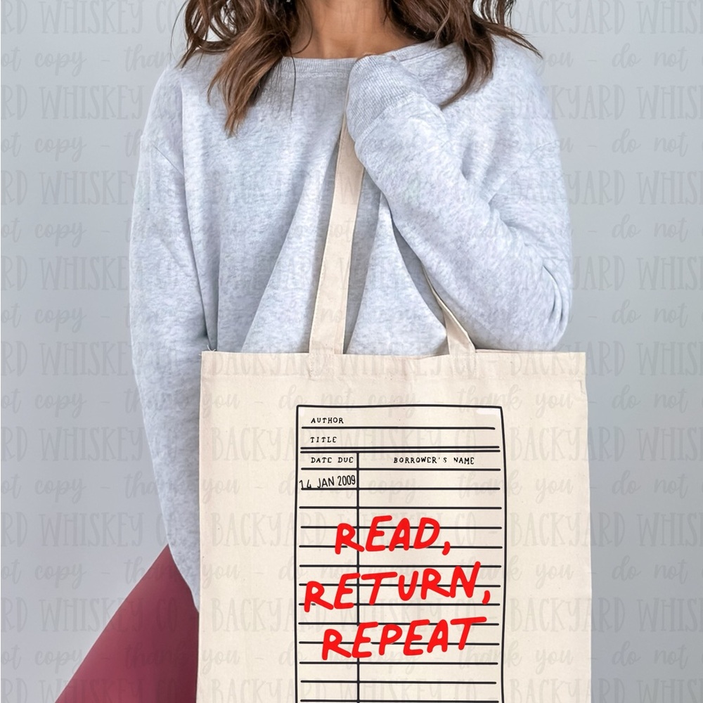 Canvas Tote Bag - Read, Return, Repeat